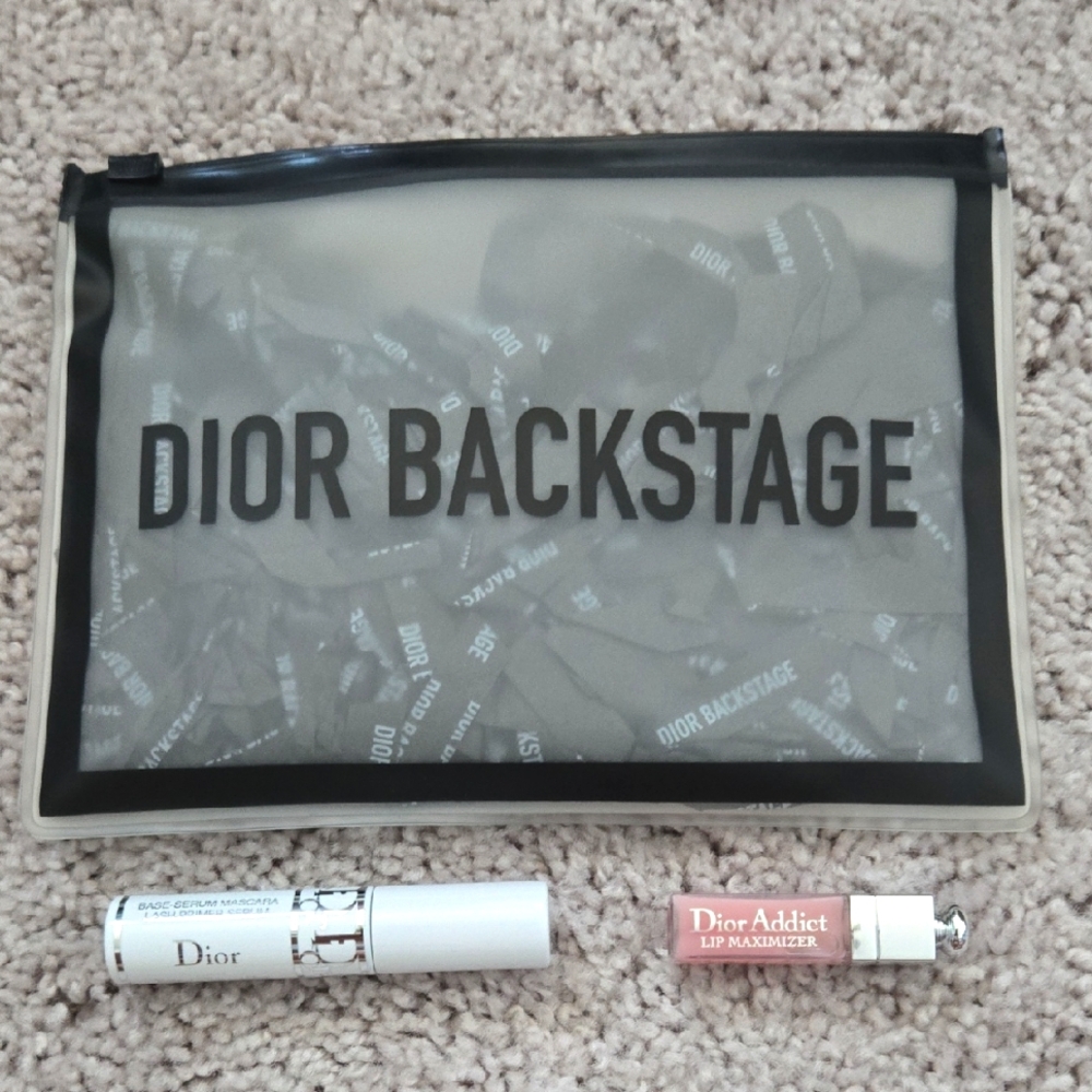 New DIOR Backstage Makeup Set & Pouch LIP MAXIMIZER & LASH MAXIMIZER deluxe Trvl